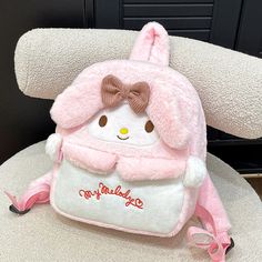 Material: Velvet 
 Features: Earthquake Resistance, Burden Reduction, Spine Protection, Others 
 Style: Childlike cute 
 Pattern: Cartoon animation 
 Occasion: Daily Matching Kawaii Kuromi, Kuromi Melody, Cartoon Backpack, Puppy Supplies, Plush Backpack, Backpack Material, Childrens Backpacks, Hello Kitty Plush, Back To School Gifts