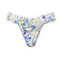 The World’s Most Comfortable Thong® Hanky Panky's signature stretch lace collection is perfectly stretchy, never digs in, and disappears even under the tightest clothes. Made even better in colourful prints. Style# PR4811 Style: Printed Lace Original Rise Thong Fabric: Body: 100% Nylon; Trim: 90% Nylon, 10% Spandex; Gusset Lining: 100% Supima® Cotton. Made in the USA. Design: Bright floral print regular rise thong is perfect for every day. Comfy, seamless waistband disappears under clothes. Soft, stretch signature lace with cotton gusset. Fit and Tips: Original Rise fits higher on the hips. Fits size 4-14 (hips measuring 36"-45"). No visible panty line (VPL) Multicolor Seamless Bottoms For Spring, Spring Multicolor Seamless Bottoms, Lace Collection, Colourful Prints, Usa Design, Tights Outfit, Supima Cotton, Stretch Lace, Bra Sizes