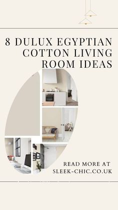 the front cover of a book with images of different rooms and furniture in white colors