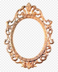 an ornate gold frame on a transparent background