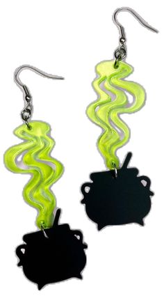 Green Halloween Party Earrings, Cheap Green Halloween Earrings, Fun Halloween Dangle Earrings, Green Halloween Dangle Earrings, Halloween Dangle Pierced Earrings, Novelty Black Halloween Earrings, Etsy Earrings Dangle, Halloween Witch, Spooky Halloween