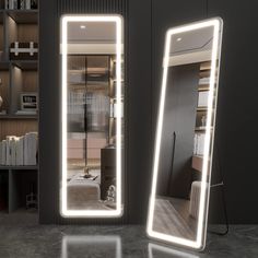 PRICES MAY VARY. 🔥SPECIFICATION - 63" x 20" LED lighted mirror, multi-layered for more protection. Adopt 21 LED beads strip, energy-efficient with 50,000hours lifetime and Aluminum Alloy frame with original edge-sealing technology, lasting and more durable. 🔥3 COLOR & ADJUST BRIGHTNESS - The brightness and light temperature of this mirror are controlled by a smart touch button. Short press the touch switch to change the color temperature into white light, warm light, and yellow light. Long pre Full Length Mirror With Lights, Free Standing Mirror, Stand Up Mirror, Outfit Coordination, Full Length Floor Mirror, Leaning Mirror, Circular Lighting, Skincare Routines, Lighted Mirror