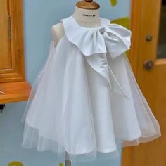 First Communion Dress Girl Formal Princess Dress Summer Bowknot Birthday Party Dress