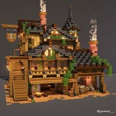 88+ Minecraft Town Ideas Buildings Wallpaper, Background, Images Ideas - Zicxa Photos Minecraft Steampunk, Capas Minecraft, Bangunan Minecraft, Minecraft Farm, Minecraft Modern