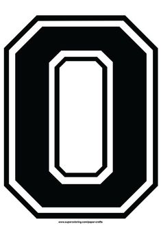 a black and white image of the letter o in an octagon style design