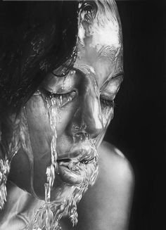 a facebook page with an image of a woman's face and water dripping from her mouth