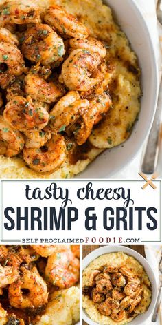 this tasty cheesy shrimp and grits recipe is the perfect appetizer for dinner