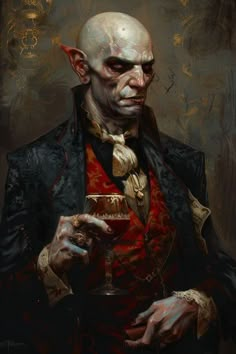 Tumblr Old Vampire Art, Nosferatu Vtm, Undying Warlock, Malkavian Vampire, Masquerade Aesthetic