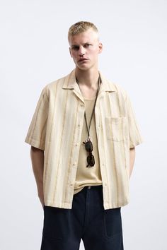 Men's Shirts | ZARA United States Zara Man Shirts, Oversized Shirt Men, Zara Boys, Seersucker Shirt, Jacquard Shirt, Mens Designer Shirts, Zara Shirt, Floral Print Shirt, Cool Outfits For Men