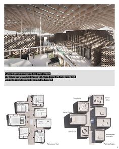 an architectural rendering shows the inside and outside of a building with multiple floors, walls and ceilings