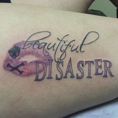 Beautiful disaster Beautifully Damaged Tattoo, Betrayal Tattoo Ideas For Women, There’s Beauty In The Struggle Tattoo, Beautiful Disaster Tattoo, Disaster Tattoo, Art About Natural Disasters, Cool Tattoos With Meaning, Rose Tattoos For Women, Tattoo Lettering Design