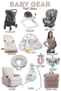 the baby gear list is full of items