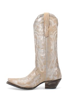 Leather upper, sole Ultimate Flex insole Snip toe Pull-on styling Imported | Frost Bite Boots by Dan Post in Silver, Women's, Size: 7, Leather at Anthropologie Boys Cowboy Boots, Modern Cowgirl, Dan Post Boots, Girl Cowboy Boots, Twisted X Boots, Over The Calf Socks, Dan Post, Leather Western Boots, Comfortable Boots