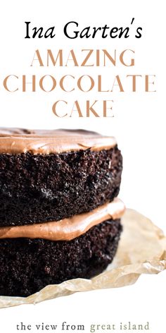 the cover of ina garten's amazing chocolate cake, which is on display