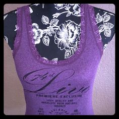 Nwot Express Lace Trim Tank Top, Purple/Black, Size Medium. Pretty Ribbed Tank Top With Lace Trim. Black Writing. Very Stretchy Knit. Excellent Condition Casual Purple Stretch Tank Top, Casual Stretch Purple Tank Top, Purple Stretch Cotton Tank Top, Stretch Cotton Purple Tank Top, Stretchy Purple Cotton Tank Top, Medium Pretty, Top With Lace Trim, Tank Top With Lace, Lace Trim Tank Top