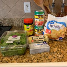 the ingredients are on the counter ready to be put into the freezer or oven