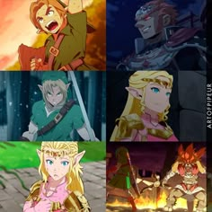 four different avatars from the legend of zeolim and their respective characters are shown