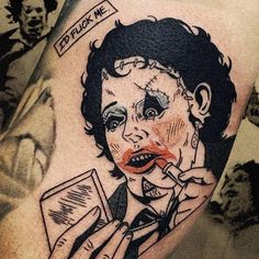 Illusion Tattoo, Hellboy Tattoo, Optical Illusion Tattoos, Illusion Tattoos, Horror Movie Tattoos, Optical Illusion Tattoo, Funky Tattoos, Clown Tattoo, Movie Tattoo