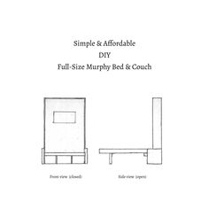 simple and comfortable diy full - size murphy bed & couch plans for the bedroom