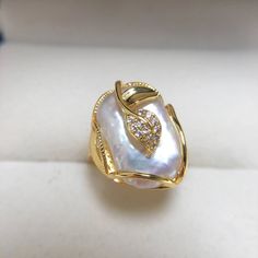 47372313395488 Fresh Water Pearl Ring, Pearl Drums, Pearl Rings, Metallic Party, Freshwater Pearl Ring, Bezel Set Ring, Pearl Harbor, Pearl Types, Baroque Fashion