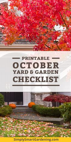 the front yard and garden checklist for october