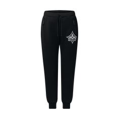 LOUIS VUITTON® - Lv Snowflake Jogging Pants - Black High Fashion Style, Jogging Pants Black, High Fashion Clothing, High Fashion Women, High Fashion Outfits, Leather Denim, Louis Vuitton Official, Knitwear Dress, Jogging Pants