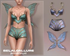 Belaloallure_porcelain fairy set | Patreon Mods Sims 4, Sims 4 Dresses, Fairy Clothes, Sims4 Clothes, Sims 4 Cc Packs, Sims 4 Mods Clothes