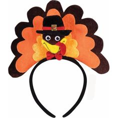 a headband with a turkey wearing a top hat