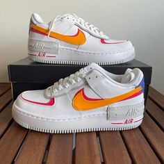 Brand New Nike Air Force 1 Shadow Size Women 9 Style Code: Dz1847-100 Color: White/Siren Red/Photon Dust/Sundial ******** Please Take A Close Look Of All Pics And Video, You Will Get The Exact Pair Of Shoes Displayed In Pics. All Sales Are Final And I Don’t Accept Return! Thank You! Nike Air Vapormax 2019, Nike Air Force 1 Shadow, New Nike Air Force, Air Force 1 Shadow, Nike Air Vapormax Flyknit, Nike Air Zoom Pegasus, Nike Air Force Ones, Air Max Women, Pink Sneakers