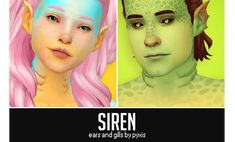 Sims 4 Siren Mermaid Accessories Sims 4 Cc Skin Spots, Sims 4 Pyxis Cc, Sims 4 Cc Mermaid Gills, Siren Sims 4 Cc, Ts4 Mermaid Cc, Siren Ears, Ts4cc Makeup, Sims Alien, Sims4cc Accessories