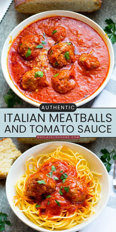 Here's an easy weeknight dinner recipe to try! This Authentic Homemade Italian Meatballs & Tomato Sauce is moist, flavorful, and easy to make. This meatball recipe makes a great addition to your best comfort food ideas for dinner!