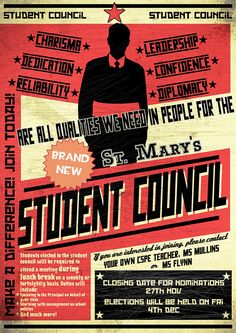 an old poster with the words student council