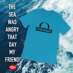 a blue t - shirt with the words costana on it