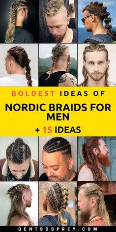 Discover the art of sophistication with our 15 Ideas Nordic Braids for Men for 2024. Nordic braids offer a unique blend of rugged charm and modern style. Whether you prefer short or long hair, our collection of mens nordic braids hairstyles has something for every man. Transform your look and embrace the essence of Nordic-inspired braids that exude confidence and boldness. Mens Dutch Braids, Men’s Viking Hairstyles, Viking Boy Hair, Nordic Hairstyle Men, Nordic Braids For Men, Braided Hairstyles For Men Long Hair