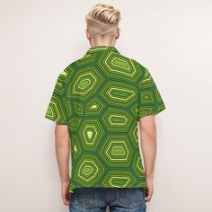 • 60s 70s Style Shirt, Mod Shirt Men, Mid Century Shirt Men, Green Opt Art Shirt Men, Space Age Shirt, Green Hippie Shirt Men, Boho Shirt Men: Embrace the vibrant energy of the 60s and 70s with this eye-catching shirt, featuring a bold geometric pattern print in lime green and black.• Premium Fabric Blend: Crafted from 95% polyester and 5% spandex, this shirt offers a comfortable regular fit with nonelastic fabric, ensuring both style and comfort.• Classic Cuban Collar: Designed with a Cuban collar and front button-down enclosure, this short-sleeve shirt exudes retro charm and a relaxed vibe.• Versatile Styling: Perfect for clubbing, disco parties, and summer outings, this shirt pairs effortlessly with jeans or casual trousers.• Effortless Elegance: The unique geometric pattern and bold co Retro Green Camp Shirt With Relaxed Fit, Green Retro Camp Shirt With Relaxed Fit, Green Casual Shirt With Retro Print, Casual Green Shirt With Retro Print, Retro Green Relaxed Fit Camp Shirt, Green Retro Relaxed Fit Camp Shirt, Retro Green Collared Shirt, Green Collared Top With Retro Print, Retro Green Camp Shirt With Graphic Print