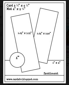 an image of a card with measurements for the size and width of each card on it