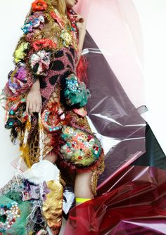 Hiar Style, Central Saint Martins, Weird Fashion, Keep Pushing, Creativity And Innovation, Sequins Embroidery, Knit Fashion, Alternative Fashion