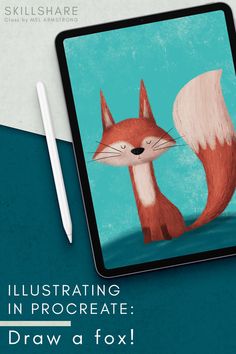 a book with an image of a fox on it and the title, illustrated in procreate draw a fox