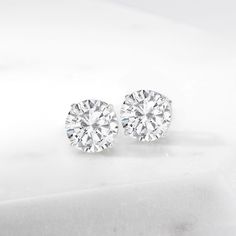 Ross-Simons - 3.00 ct. t. w. Diamond Stud Earrings in 14kt White Gold. Timeless style meets sensational sparkle. Classic stud earrings capture the bright light with 3.00 ct. t. w. round, brilliant-cut diamonds set in 14kt white gold four-prong settings. Post/clutch, diamond stud earrings. Diamond birthstones are the perfect gift for April birthdays. Halo Bracelet, Stud Earrings Diamond, Diamond Birthstone, Diamond Solitaire Necklace, Solitaire Necklaces, Earrings Diamond, Bezel Set Diamond, Natural Gold, Three Stone Engagement