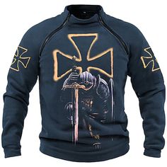 Hombre Sudadera Sudadera Con Capucha Blanco+Gris Oscuro gris claro y negro Blanco+gris claro Vino+Gris Oscuro Vino+Negro Con Capucha Graphic Caballeros templarios Cruz Estampado Trabajo Diario Fin de 2023 - US $26.99 Templar Cross, Basic Hoodie, Men's Pullover, Sweatshirt Zipper, Sweatshirt White, Hoodie Pullover, Sweatshirts Online, Mens Hooded, Short Sleeve Pullover