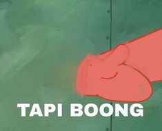 a red hand with the words tapi boong on it's left side