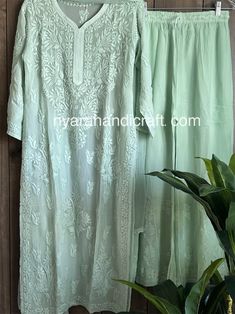 Lucknow Chikankari Kurta, Palazzo and Dupatta/liner Included/free Shipping in US - Etsy Pista Green Palazzo Set With Chikankari Embroidery For Wedding, Wedding Palazzo Set In Pista Green With Chikankari Embroidery, Wedding Pista Green Palazzo Set With Chikankari Embroidery, Wedding Pista Green Chikankari Palazzo Set, Pista Green Chikankari Embroidery Set For Festivals, Traditional Pista Green Set With Chikankari Embroidery, Pista Green Chikankari Embroidered Set For Festivals, Pista Green Palazzo Set With Chikankari Embroidery For Festivals, Navratri Pista Green Palazzo Set With Chikankari Embroidery