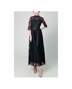 Get 10% off now! Buy black lace elegant party dress with sash turtle neck at cheap price online. Free stable shipping and pro custom service since 2009. High Neck Lace Dress For Formal Occasions, Formal High Neck Lace Dress, Formal High-neck Lace Dress, Elegant High-neck Lace Dresses, Elegant High Neck Lace Dress, High Neck Lace Party Dress, Elegant High Neck Lace Dress With Lace Trim, High Neck Lace Dress For Party, High Neck Evening Dress With Lace Trim