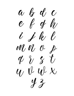 the alphabet is drawn in black ink on a white background