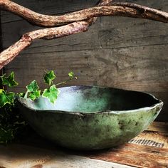 big bowl green, stoneware black clay Rustic Tableware, Rustic Dinnerware, Bowls Ceramic, Handmade Ceramic Planters, Handmade Ceramics Plates, Handmade Tableware, Ceramic Glaze Recipes, Rustic Bowls, Stoneware Dinnerware Sets