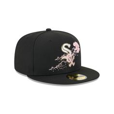 the san francisco giants new era 59fifty fitted hat is shown in black