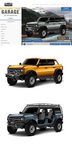 four different types of trucks are shown in this graphic design guide for the new ford brochure