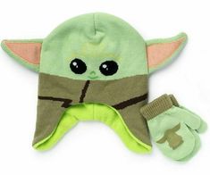 Baby Yoda Hat & Mitten Set ***Quick Shipping! US Seller. Guaranteed Authentic Officially Licensed Merchandise!*** Absolutely adorable Baby Yoda set!  One of the cutest we've seen. One size fits most- 2T-5T Brand new with tags in sealed catalog bag. Smoke free, pet free environment. Product Features: 2 Piece set includes: hat and mittens Hat- trapper style, plush lining for comfort/warmth, The Child aka Baby Yoda details Matching mittens Officially Licensed Shop with confidence.  eBay seller for Baby Yoda Hat, Green Winter Hat, Green Mittens, Star Wars Accessories, Catalog Bag, Trapper Hat, Kids Beanies, Winter Hats For Men, Star Wars The Mandalorian