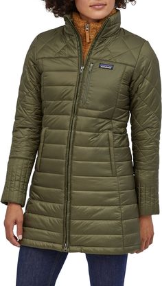 Sport and style come together in the Radalie Parka from Patagonia®. This sleek style features an all-over quilted pattern and Thermogreen® insulation to keep your feminine silhouette warm and cozy this cold weather season. Multiple pockets allow you to carry essentials while the zip front closure and stand up collar offer extra protection from gusty winds. Gear up and look good in the Patagonia® Radalie Parka. Fit: Slim fit parka Technology Thermogreen® insulation for added warmth Super soft fab Patagonia Down Jacket, Patagonia Windbreaker, Patagonia Nano Puff Jacket, Khaki Vest, Patagonia Long Sleeve, Welcome Winter, Patagonia Fleece, Womens Windbreaker, Womens Parka