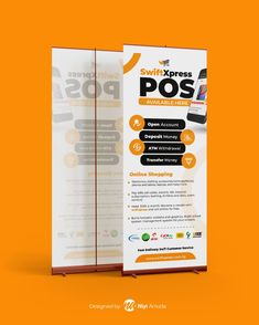 an orange and white brochure with the words swiftpress pos on it